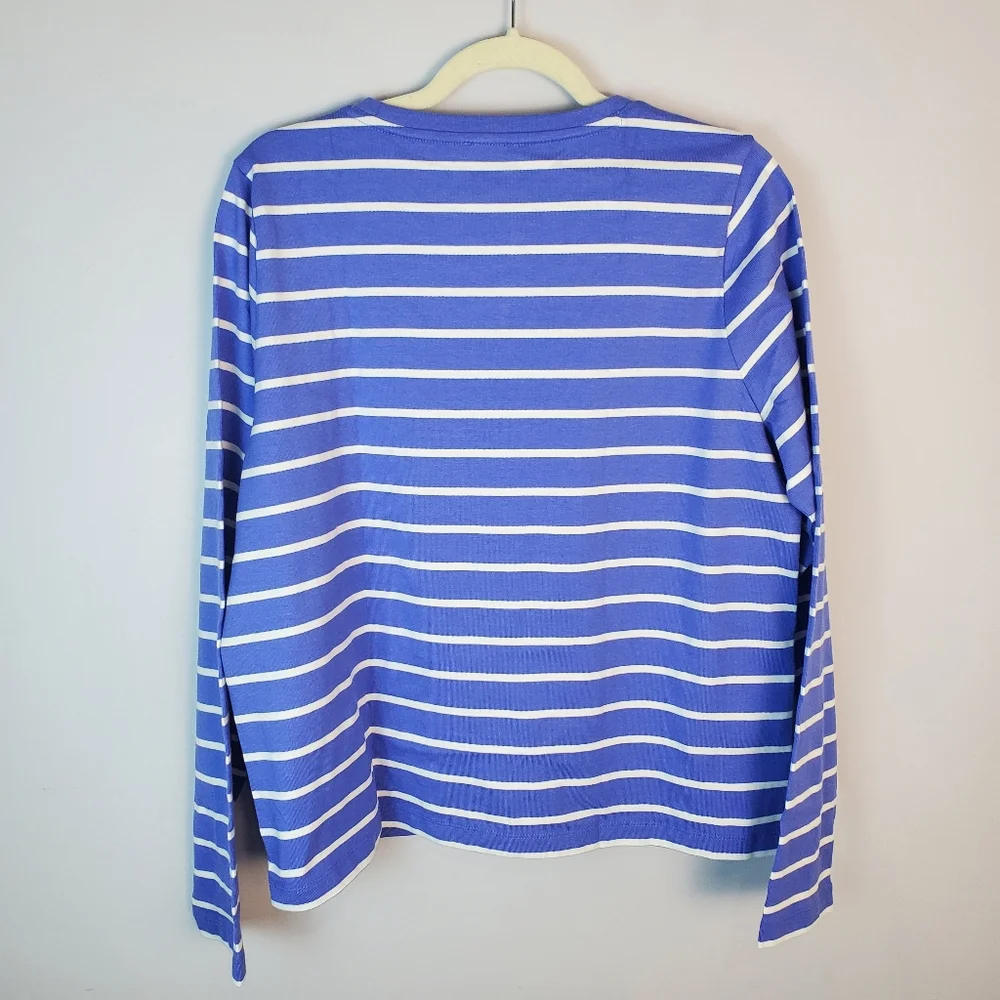 J. Crew Striped long-sleeve side-button Size Large Nwt